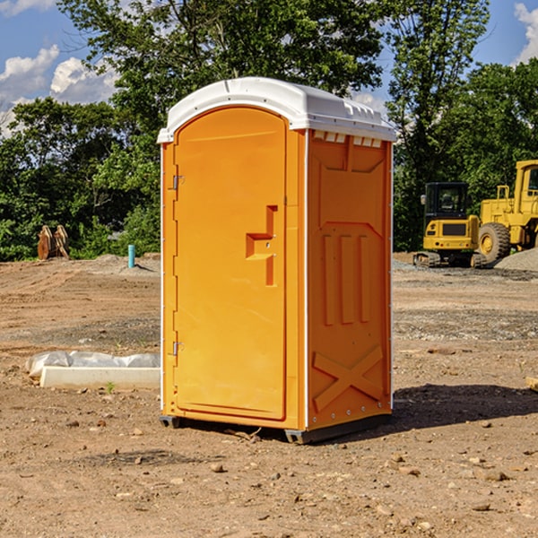 how often are the portable restrooms cleaned and serviced during a rental period in Gambier